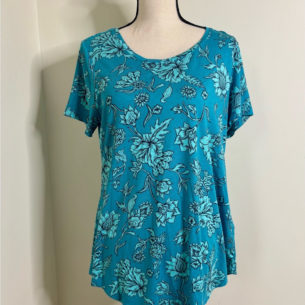 NWT Floral Blue Women's Top